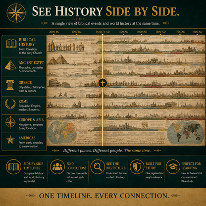 📜A 6,000-Year Biblical & World History Learning Tool For Your Family-23-Foot Biblical & World History Fold-Out