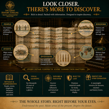 📜A 6,000-Year Biblical & World History Learning Tool For Your Family-23-Foot Biblical & World History Fold-Out