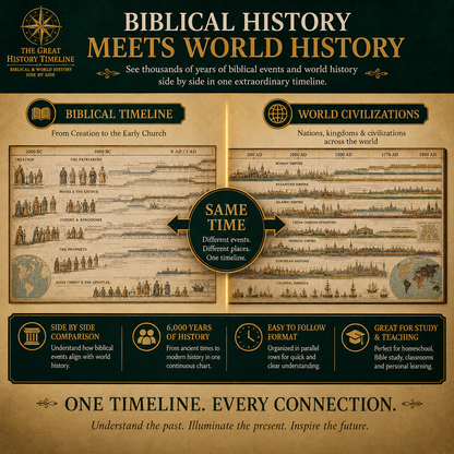 📜A 6,000-Year Biblical & World History Learning Tool For Your Family-23-Foot Biblical & World History Fold-Out