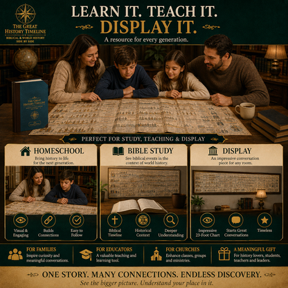📜A 6,000-Year Biblical & World History Learning Tool For Your Family-23-Foot Biblical & World History Fold-Out