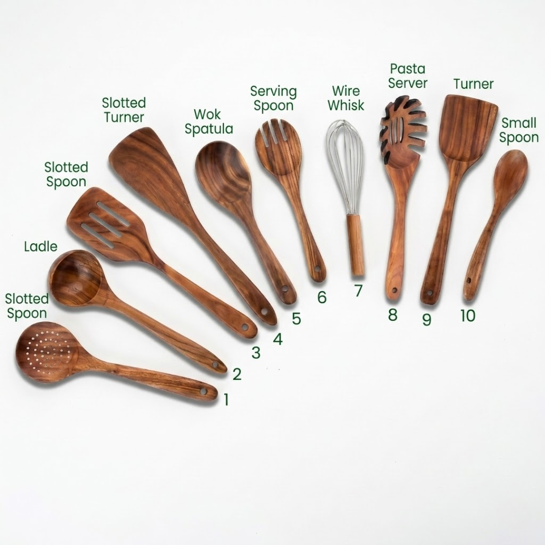 7-Piece Teak Wood Utensil Set