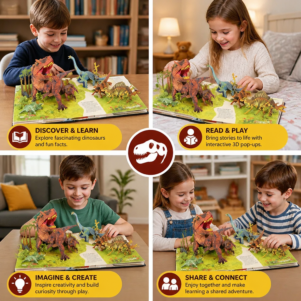 3D Dinosaur Pop-Up Book – Bring Prehistoric Giants to Life & Make Learning Fun