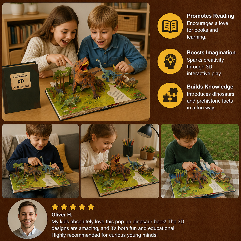 3D Dinosaur Pop-Up Book – Bring Prehistoric Giants to Life & Make Learning Fun