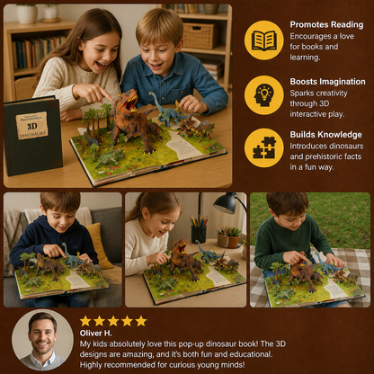 3D Dinosaur Pop-Up Book – Bring Prehistoric Giants to Life & Make Learning Fun