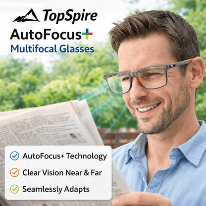 TopSpire™ Adaptive Multifocal Reading Glasses – See Near & Far Without Switching